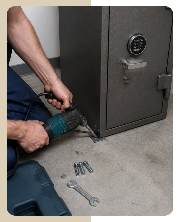 Крепление сейфа к полу с анкерным монтажом в Кизляре
